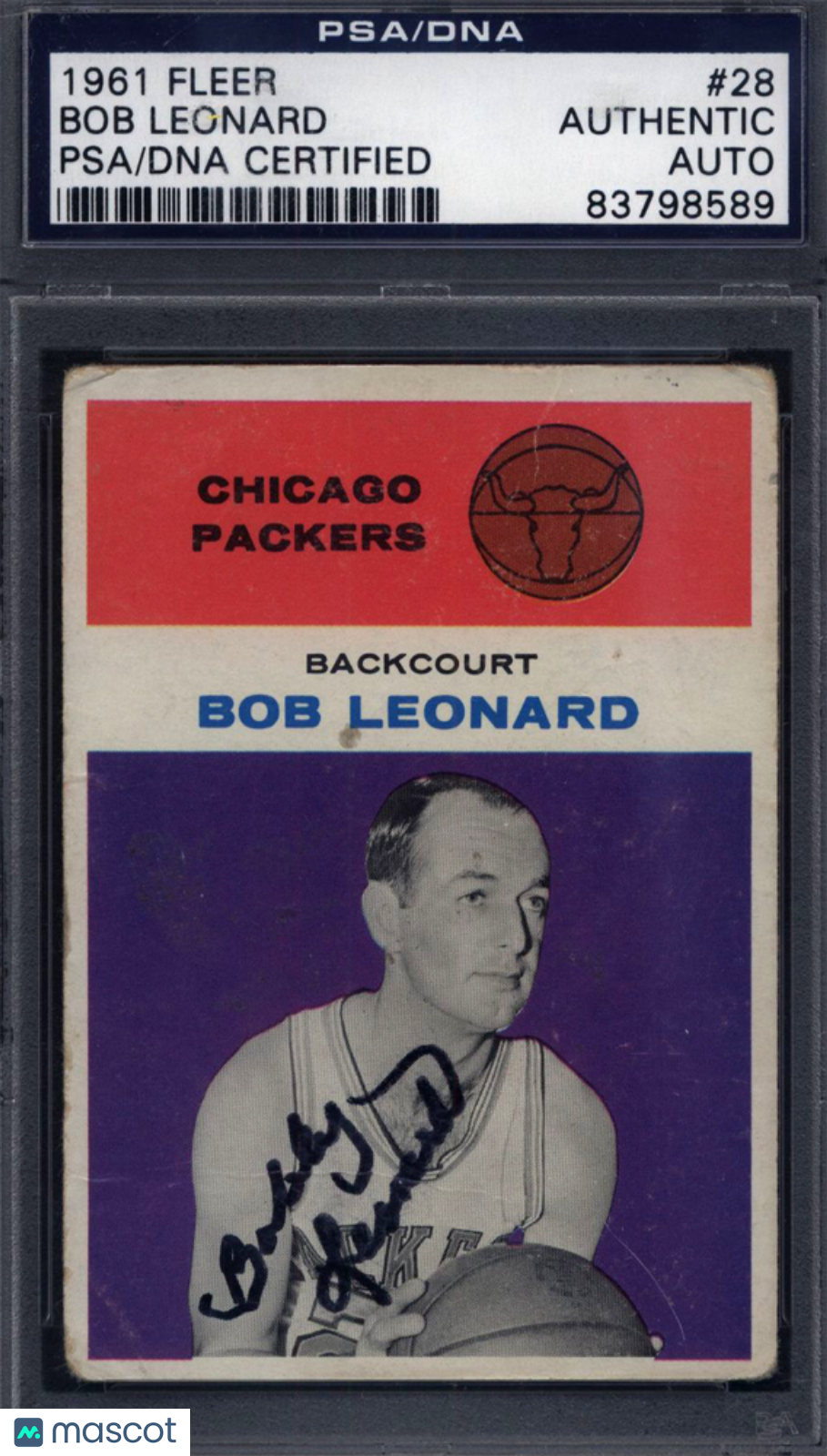 1961 Fleer #28 Bob Leonard Auto Autographed PSA/DNA Authentic