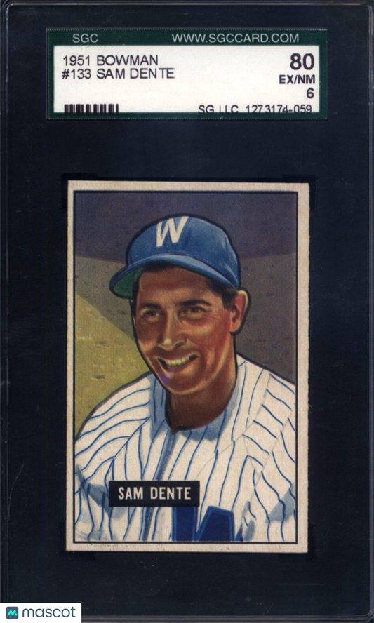 1951 Bowman #133 Sam Dente Senators SGC 6
