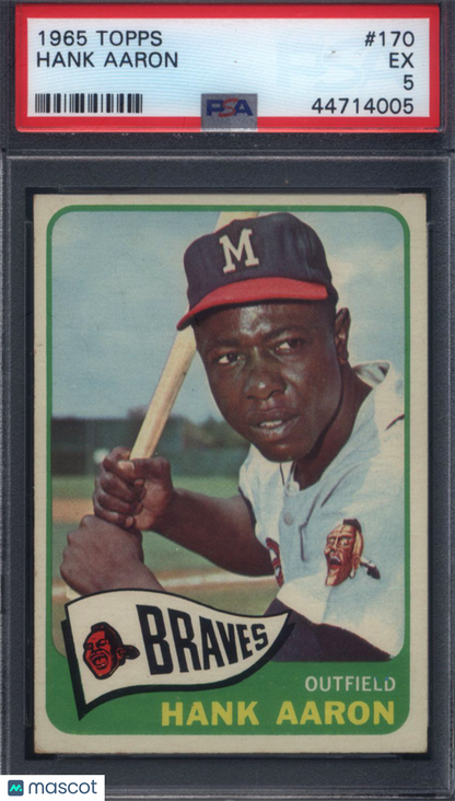 1965 Topps #170 Hank Aaron Braves PSA 5