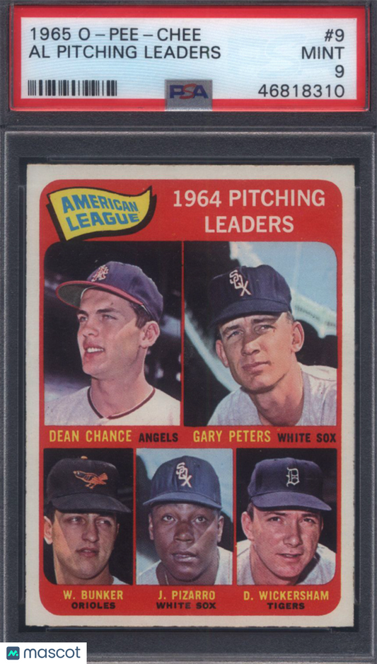 1965 OPC O-Pee-Chee #9 AL Pitching Leaders PSA 9 pop 1 (None Higher)