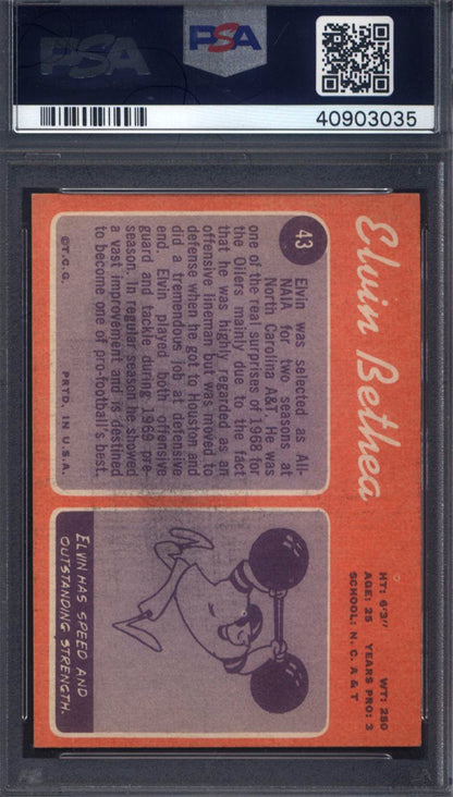 1970 Topps #43 Elvin Bethea Oilers Signed Auto PSA Authentic Auto