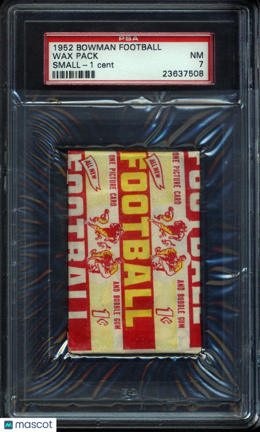 1952 Bowman Small Football 1-Cent Wax Pack PSA 7