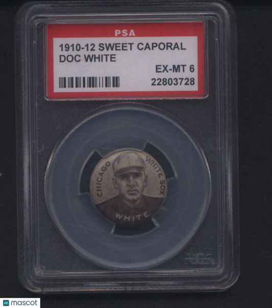 1910-12 Sweet Caporal P2 Pins Doc White White Sox PSA 6