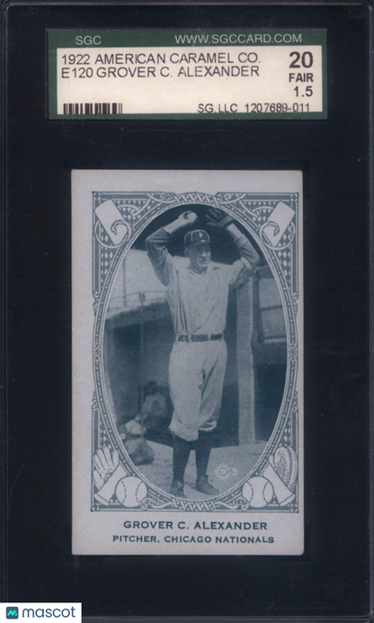 1922 E120 American Caramel Co. Grover Cleveland Alexander Chicago SGC 1.5