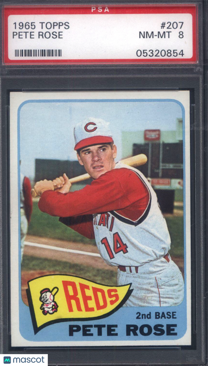 1965 Topps #207 Pete Rose Reds PSA 8