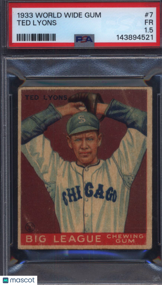 1933 Goudey World Wide Gum #7 Ted Lyons White Sox PSA 1.5