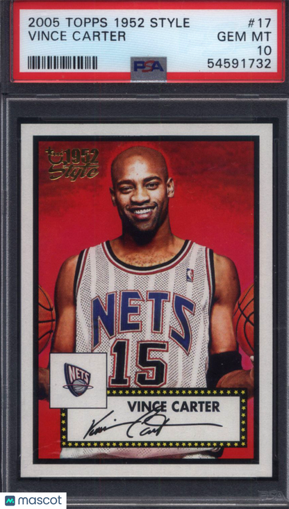 2005 Topps 1952 Style #17 Vince Carter Nets PSA 10