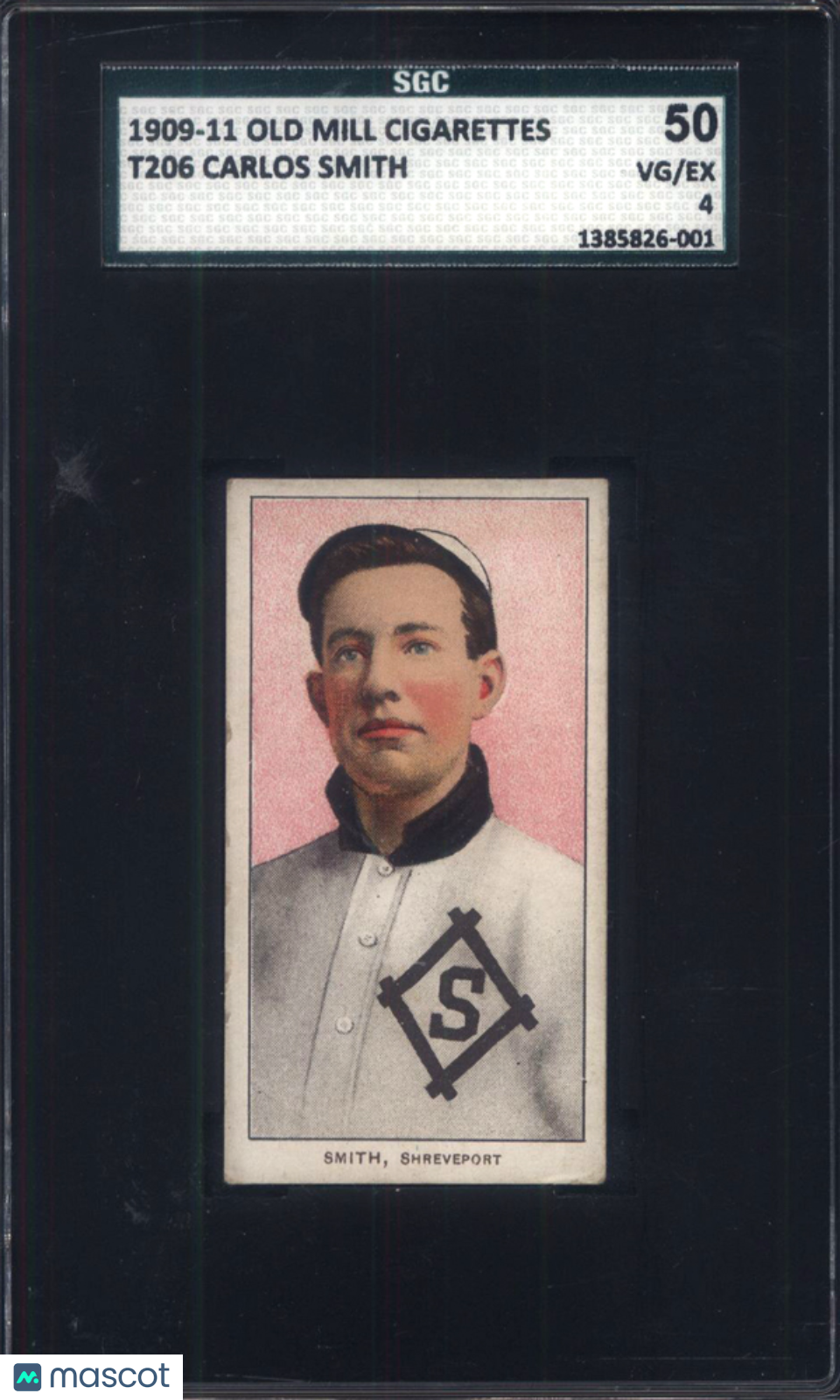T206 Carlos Smith Southern League Shreveport SGC 4 Old Mill Back
