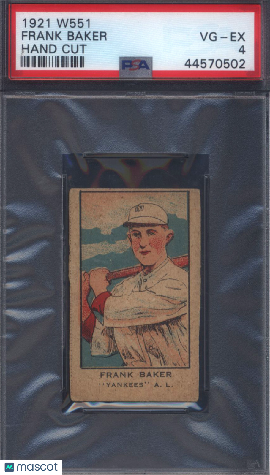 1921 W551 Frank Baker Hand Cut Yankees PSA 4