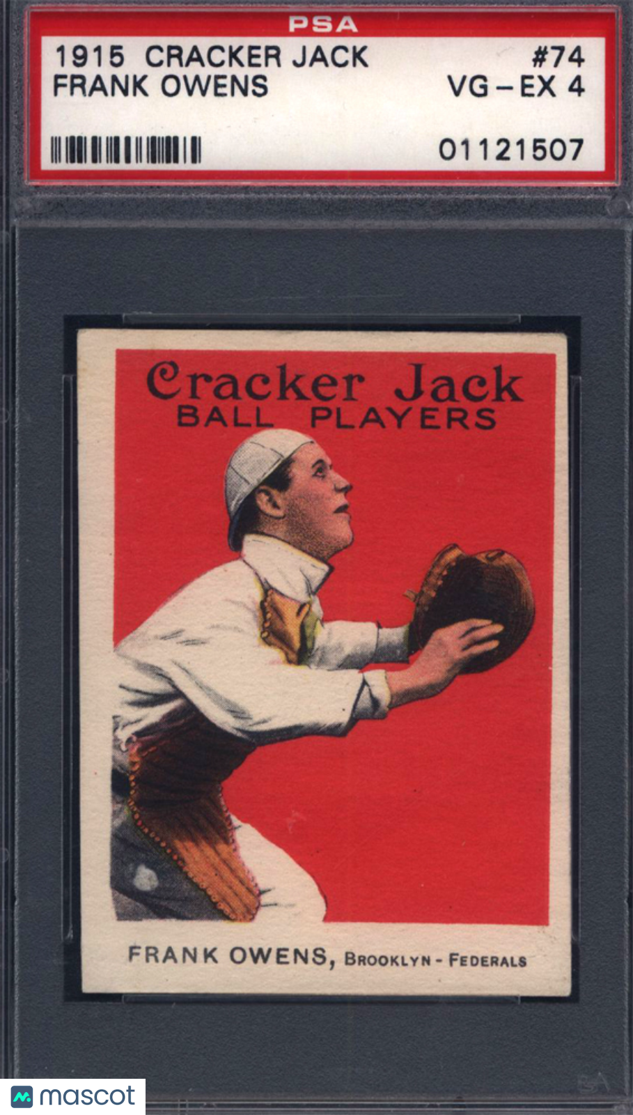 1915 Cracker Jack #74 Frank Owens Brooklyn PSA 4