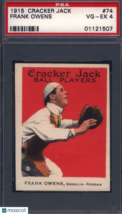 1915 Cracker Jack #74 Frank Owens Brooklyn PSA 4