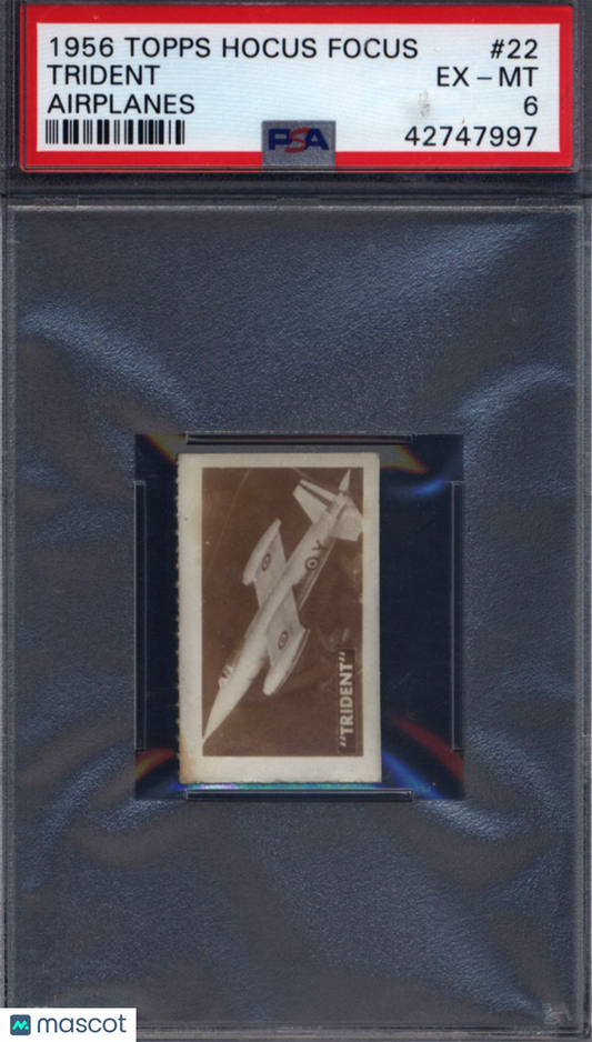 1956 Topps Hocus Focus Airplanes #22 Trident PSA 6