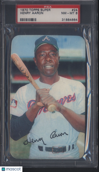 1970 Topps Super #24 Hank Aaron Braves PSA 8