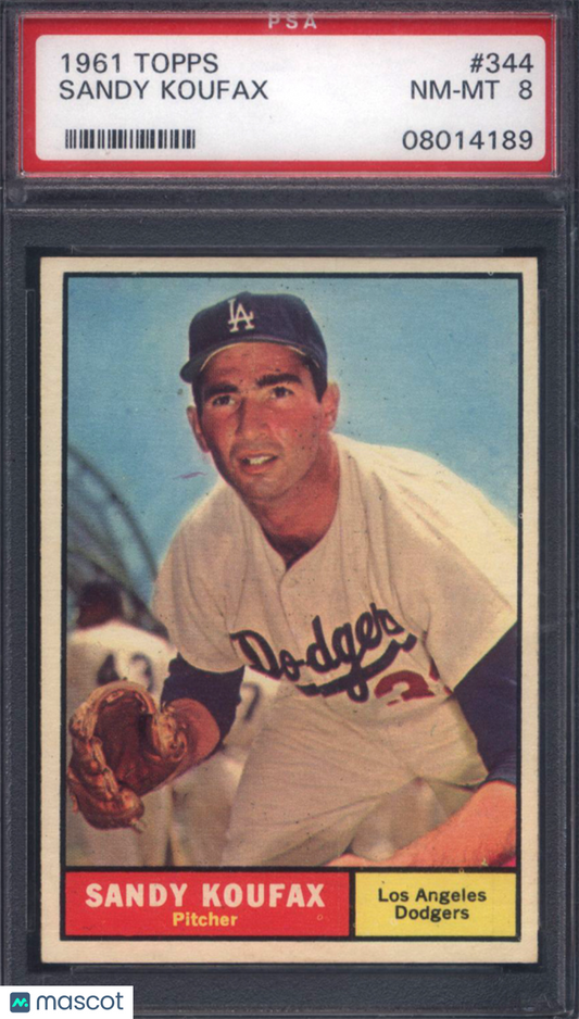 1961 Topps #344 Sandy Koufax Dodgers PSA 8