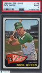 1965 OPC O-Pee-Chee #168 Dick Green Athletics PSA 9 pop 3 (None Higher)
