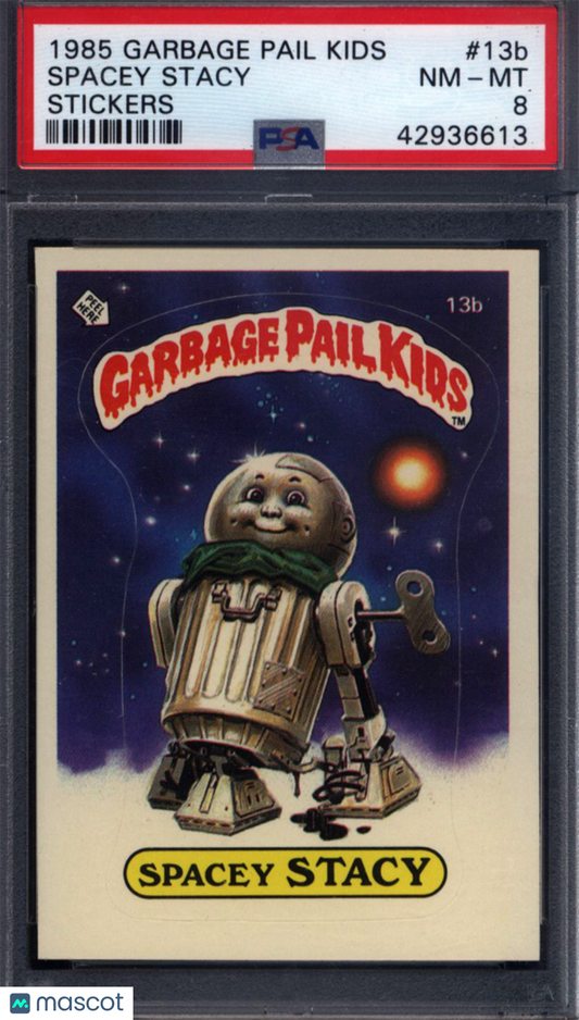 1985 GPK Garbage Pail Kids 1st Series Stickers #13b Spacey Stacy PSA 8