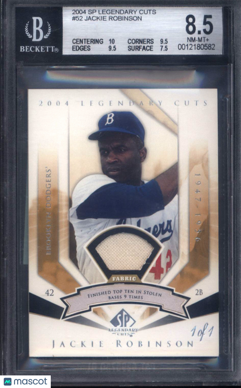 2004 SP Legendary Cuts Game Used Jersey Card #52 Jackie Robinson