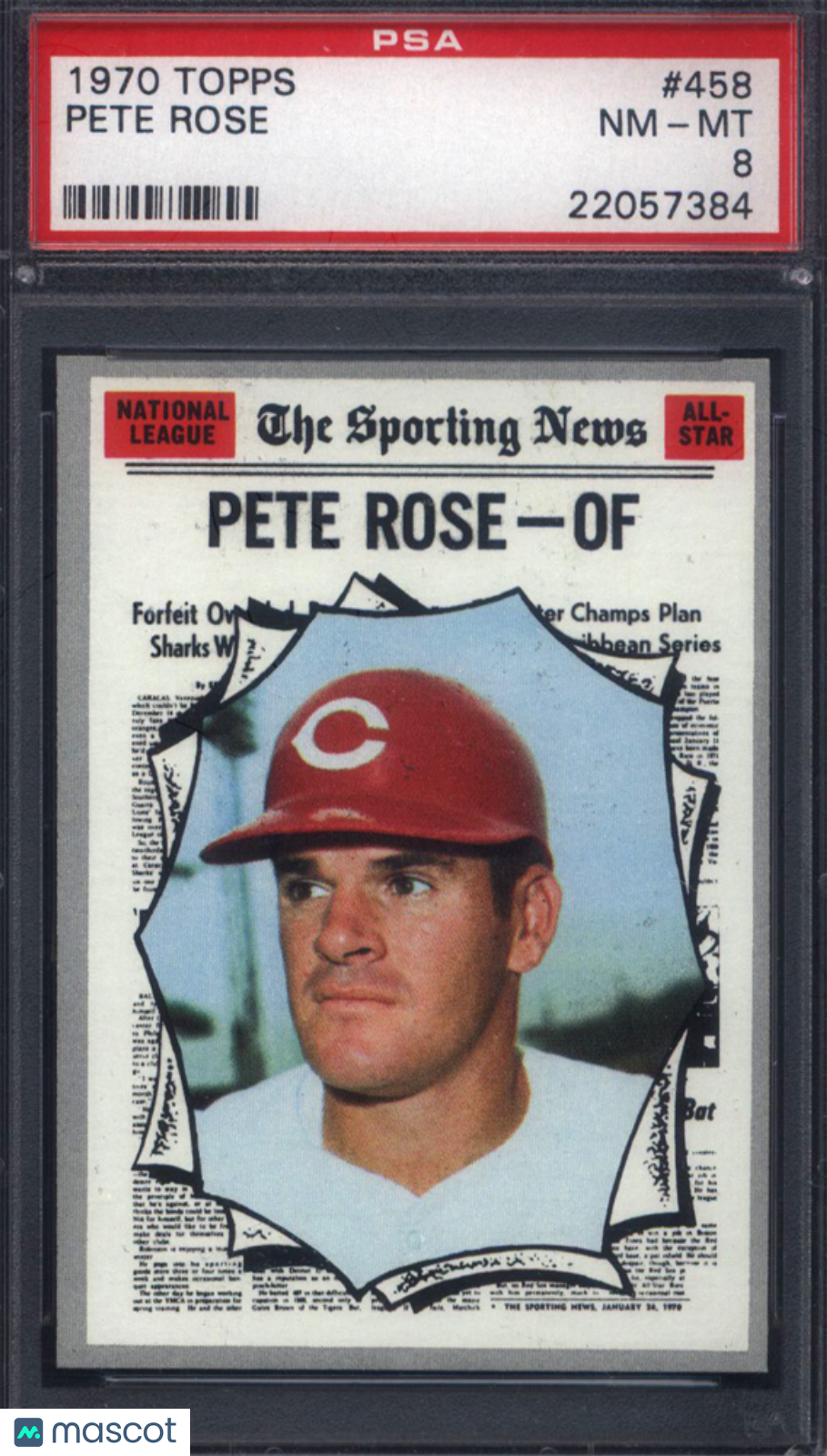 1970 Topps #458 Pete Rose Reds PSA 8
