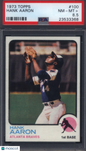 1973 Topps #100 Hank Aaron Braves PSA 8.5 Well Centered