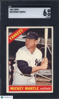 1966 Topps #50 Mickey Mantle Yankees SGC 6