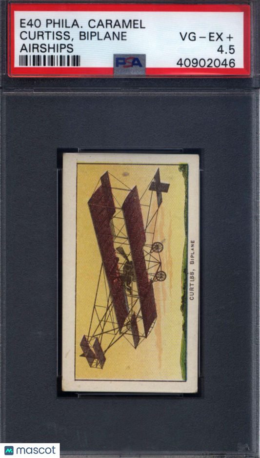 1910 E40 Philadelphia Caramel Airships Biplane Curtiss PSA 4.5
