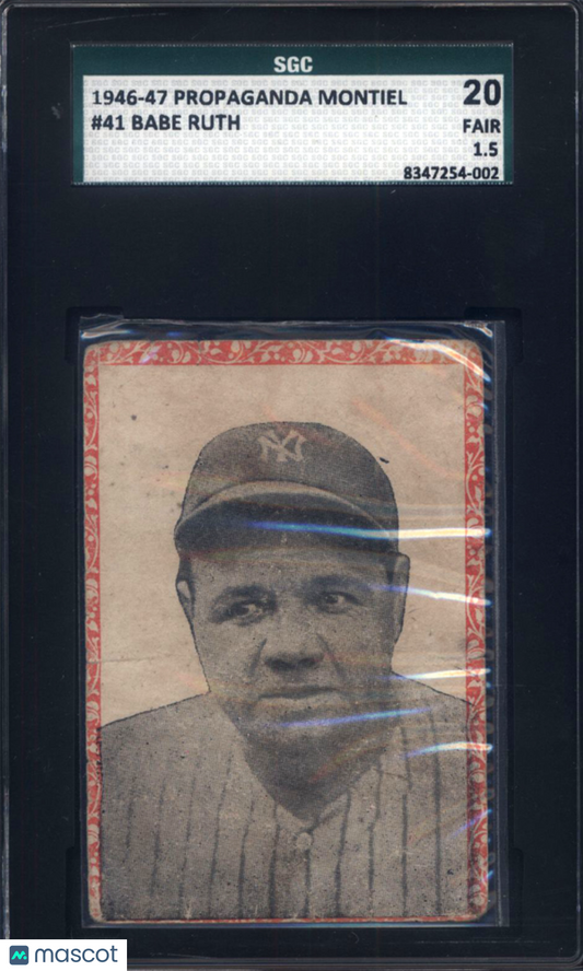 1946-47 Propaganda Montiel #41 Babe Ruth Yankees SGC 1.5