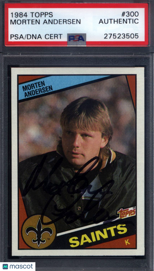 1984 Topps #300 Morten Andersen Signed Autograph PSA/DNA Saints PSA Authentic