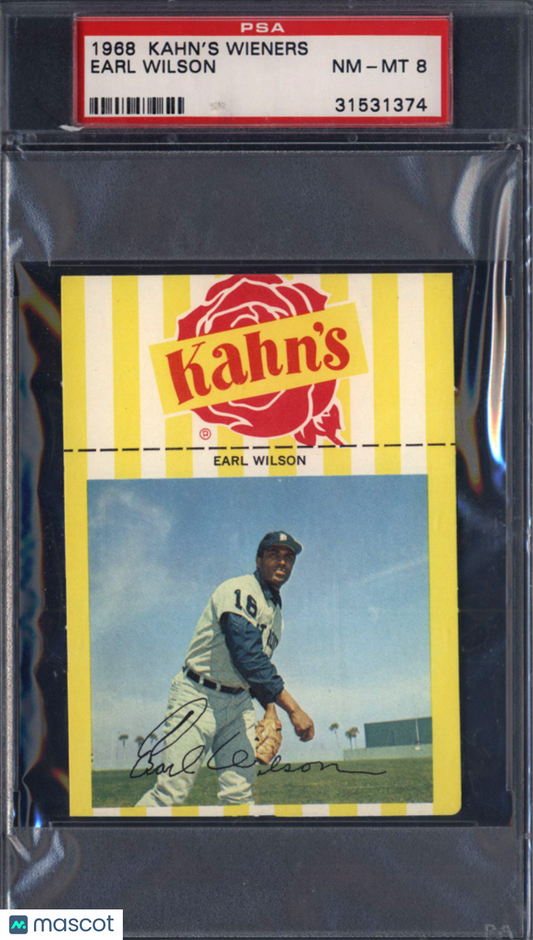 1968 Kahn's Wieners Earl Wilson Tigers PSA 8