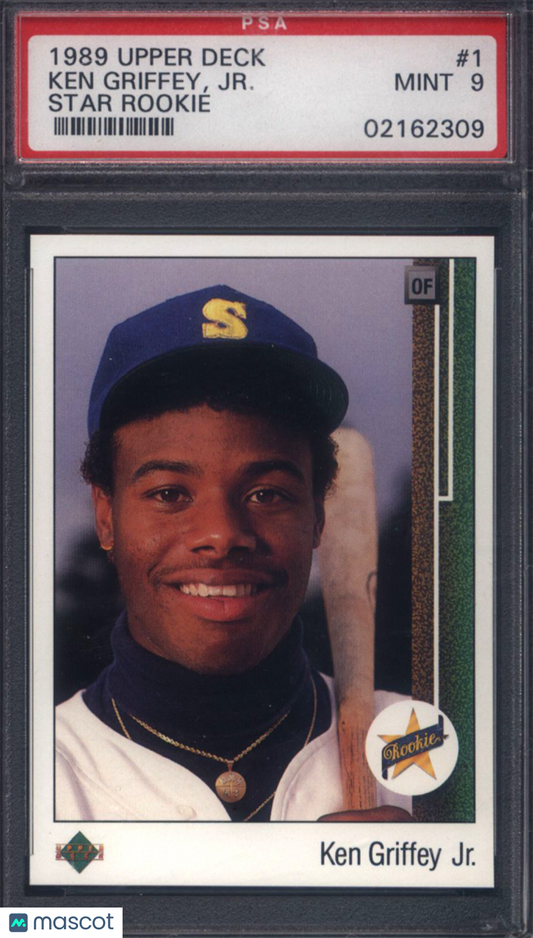 1989 Upper Deck #1 Ken Griffey JR. Rookie HOF Star Rookie PSA 9 Well Centered