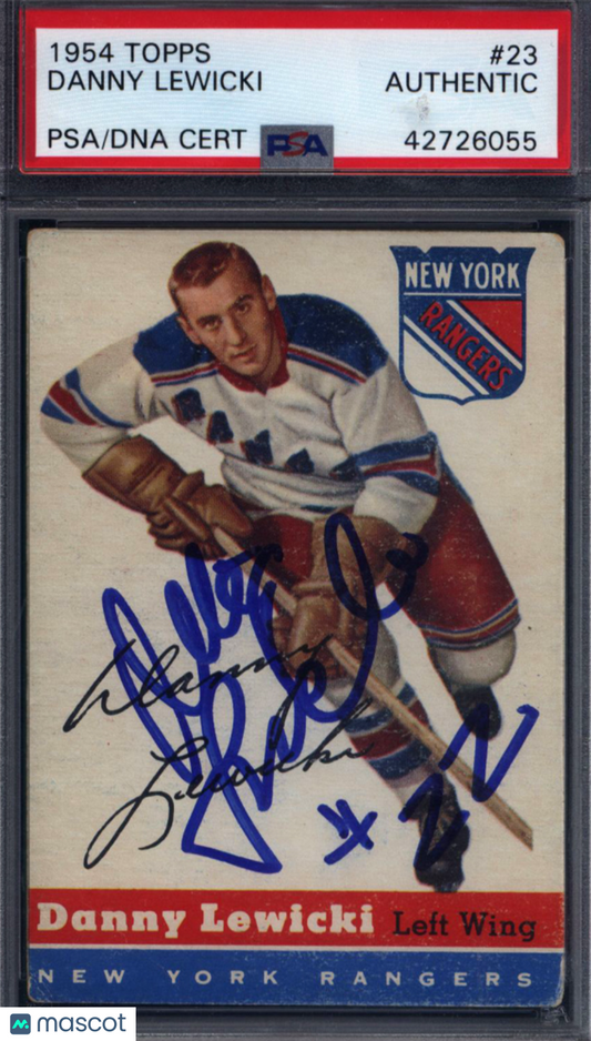 1954 Topps #23 Danny Lewicki Signed Autograph PSA/DNA Rangers PSA Authentic