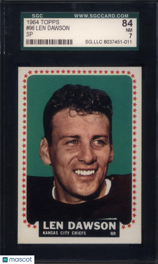 1964 Topps #96 Len Dawson Short Print Chiefs SGC 7