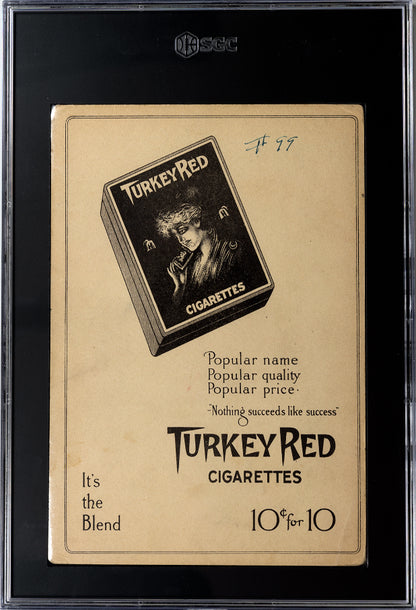 1910-1911 T3 Turkey Red #99 Walter Johnson Ad Back Washington SGC 2