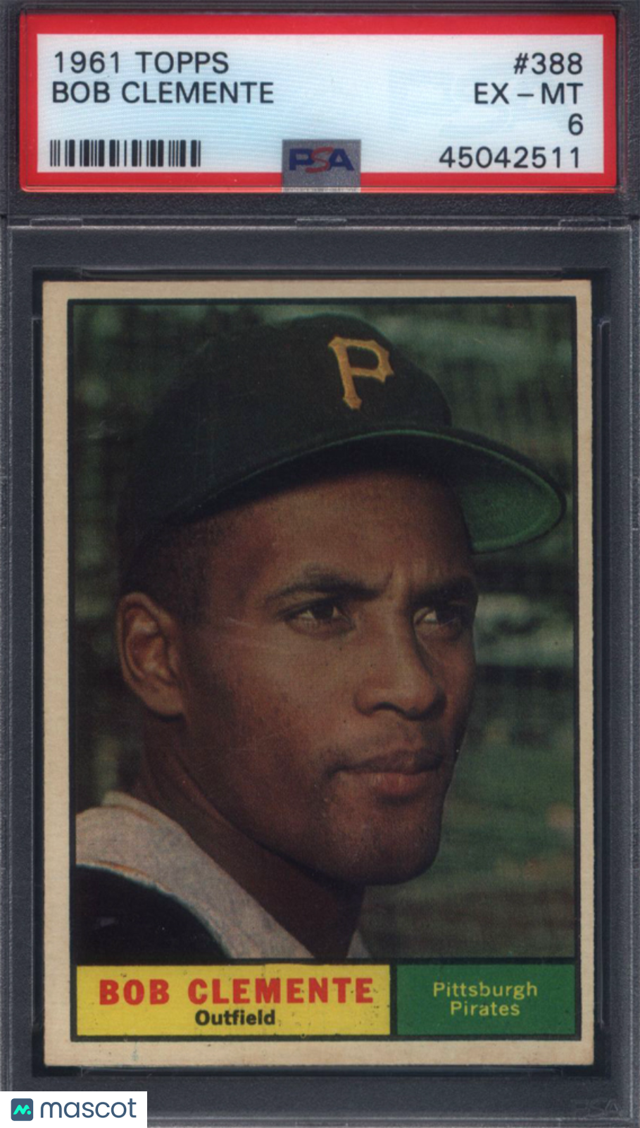 1961 Topps #388 Roberto Clemente Pirates PSA 6