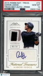 2015 National Treasures Treasured Material #74 Aaron Judge Auto /10 PSA 10 pop 1