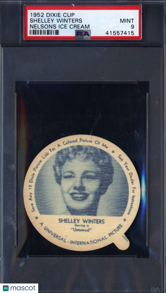 1952 Dixie Cup Nelsons Ice Cream Shelley Winters PSA 9