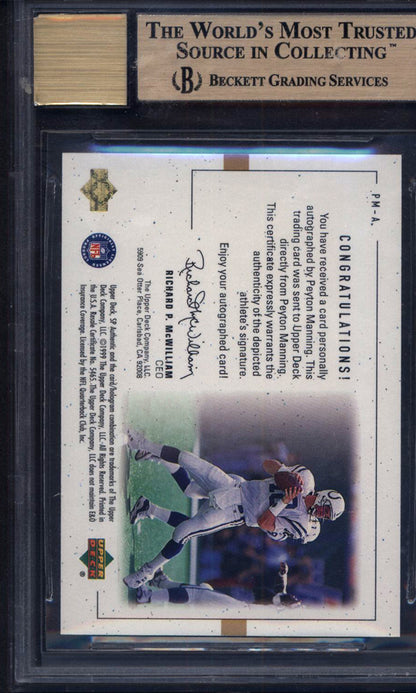 1999 SP Authentic Player's Ink Green #PMA Peyton Manning BGS 9.5 Auto 10