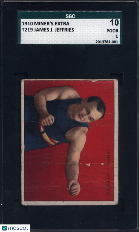 1910 T219 Miners Extra James J. Jeffries Boxing SGC 1