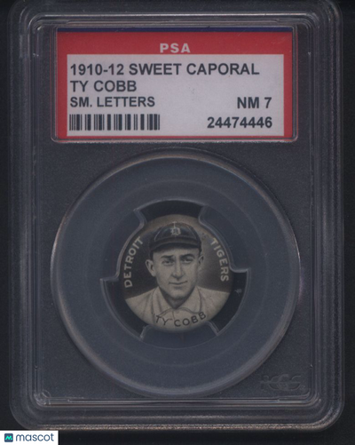 1910-12 Sweet Caporal P2 Pin Ty Cobb Detroit Small Letters PSA 7