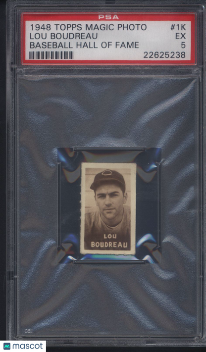 1948 Topps Magic Photo Baseball Hall Of Fame #1K Lou Boudreau PSA 5