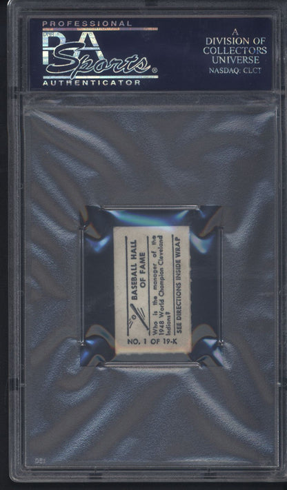 1948 Topps Magic Photo Baseball Hall Of Fame #1K Lou Boudreau PSA 5