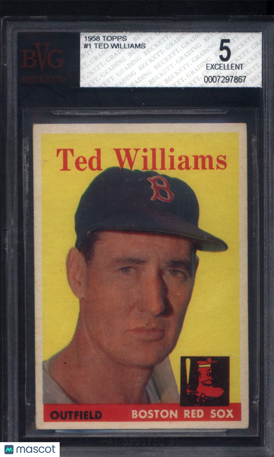 1958 Topps #1 Ted Williams Red Sox BGS BVG 5 Well Centered
