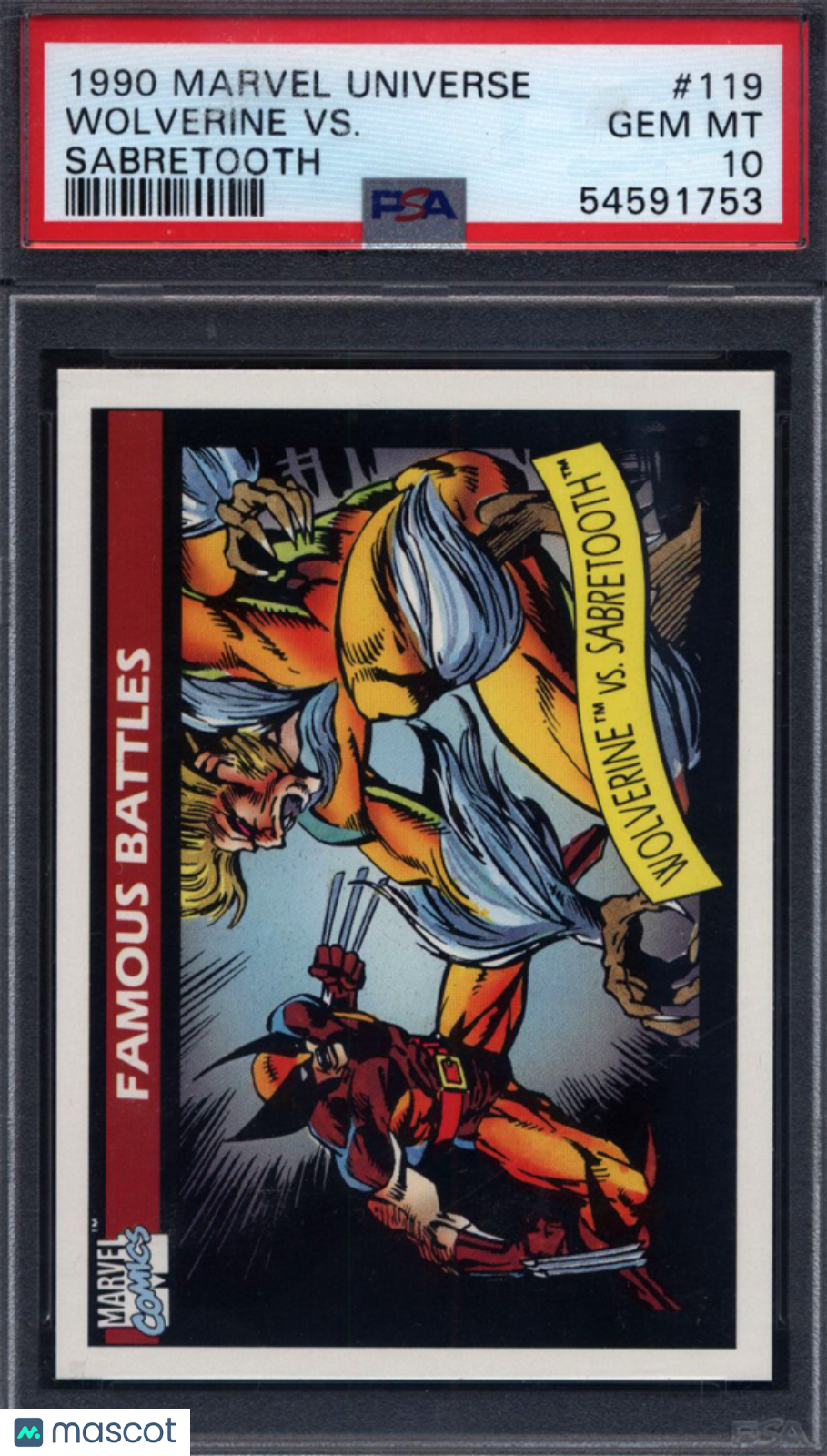 1990 Marvel Universe #119 Wolverine vs. Sabretooth PSA 10