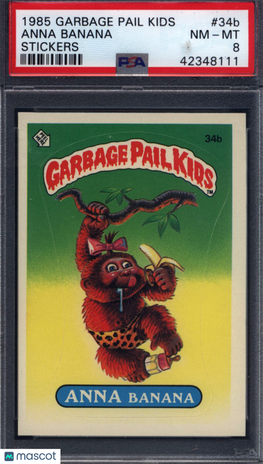 1985 GPK Garbage Pail Kids 1st Series Stickers #34b Anna Banana PSA 8