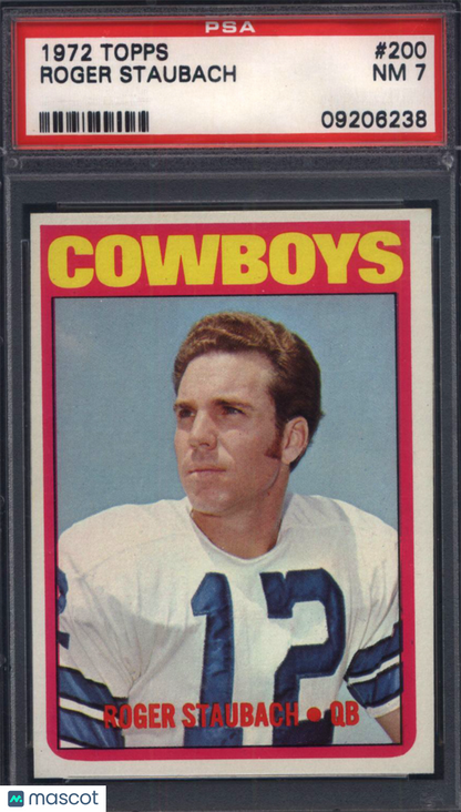 1972 Topps #200 Roger Staubach Rookie HOF Cowboys PSA 7