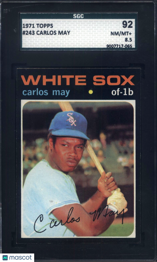 1971 Topps #243 Carlos May White Sox SGC 8.5
