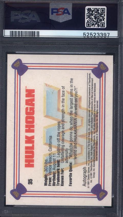 1991 Classic WWF #35 Hulk Hogan PSA 9