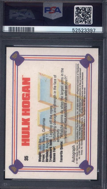 1991 Classic WWF #35 Hulk Hogan PSA 9