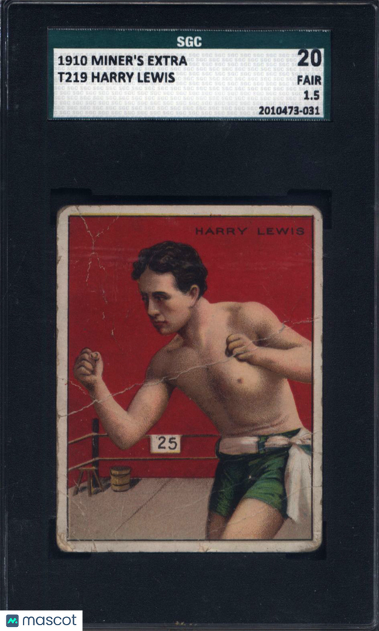 1910 T219  Miners Extra Harry Lewis Boxing SGC 1.5