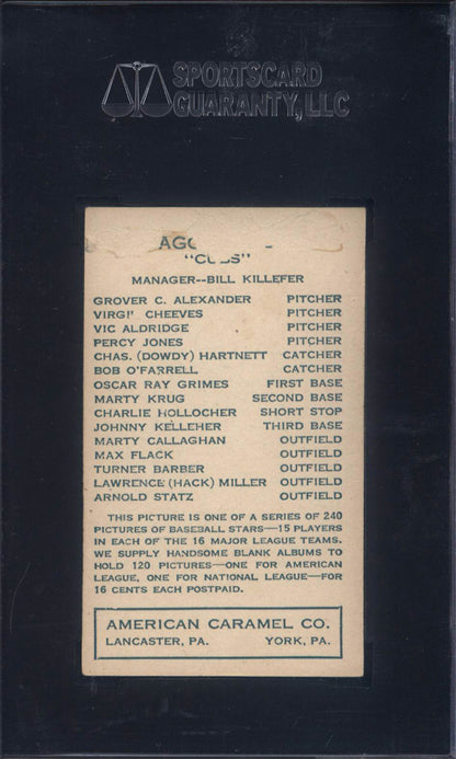 1922 E120 American Caramel Co. Grover Cleveland Alexander Chicago SGC 1.5