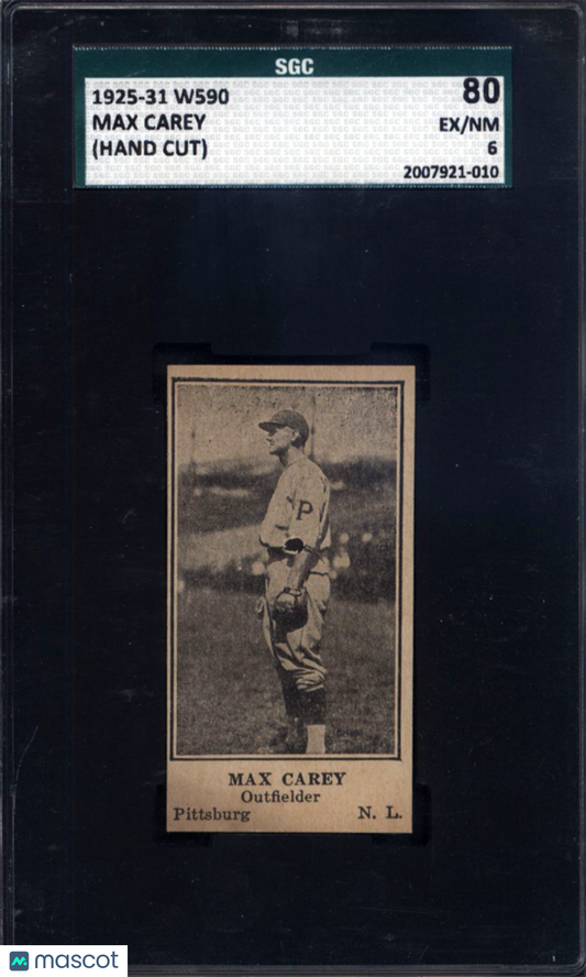 1925-31 W590 Max Carey Pirates SGC 6